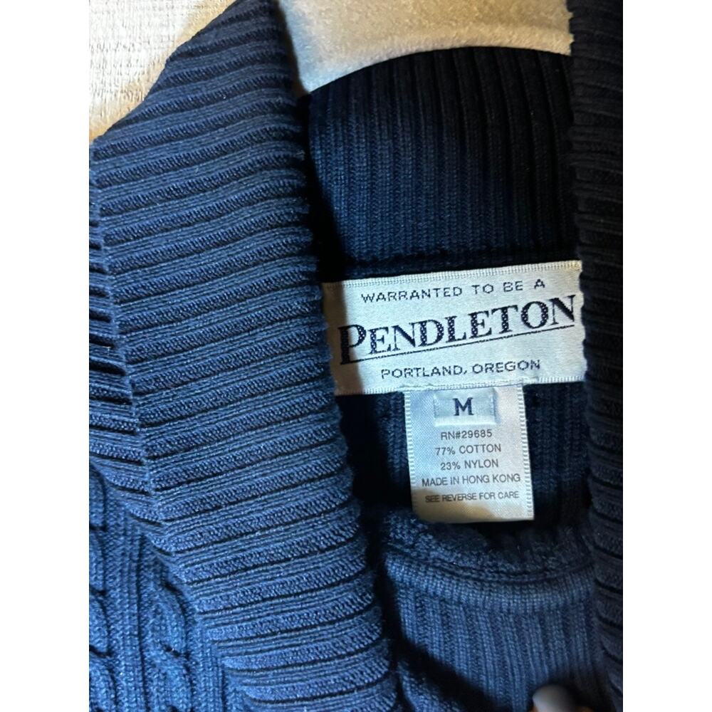 Pendleton Cable Knit Blue Turtleneck Sweater Size… - image 3